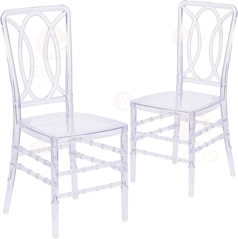 Plastics Dining Chair With Cushion PC1019 Clear White