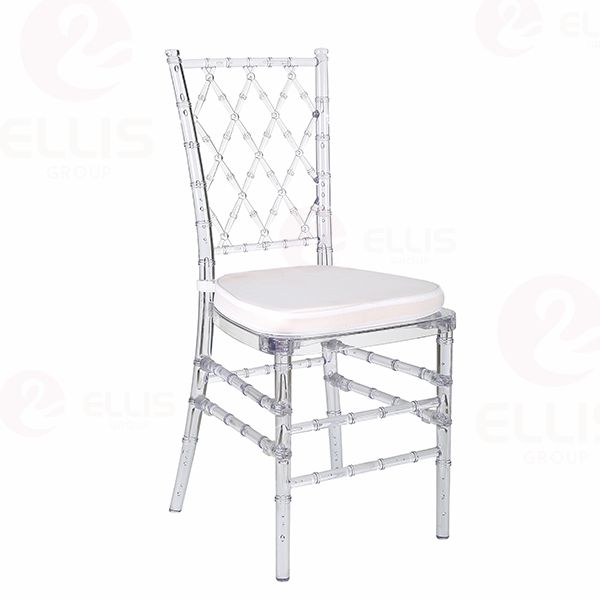 Plastics Dining Chair With Cushion PC1020 Clear White