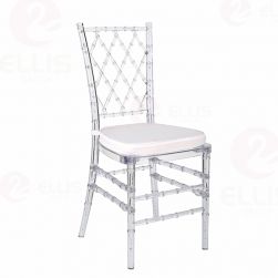 Plastics Dining Chair With Cushion PC1020 Clear White