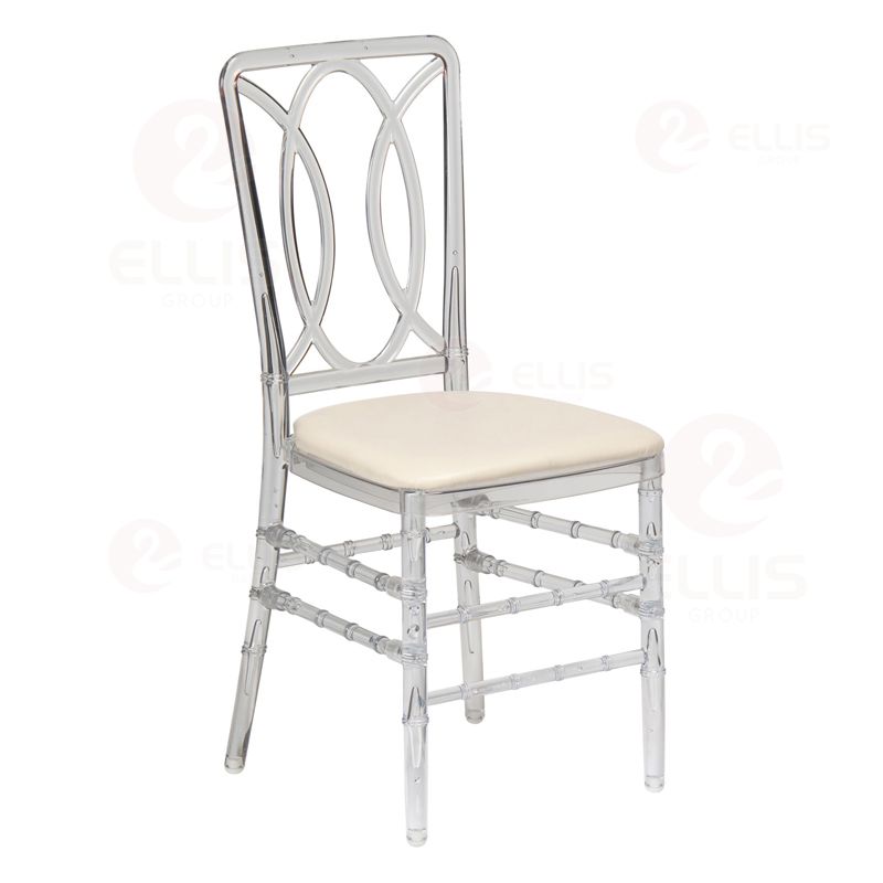 Plastics Dining Chair With Cushion PC1019 Clear White