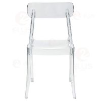 Stackable Plastics Dining Chair PC1019 Clear White