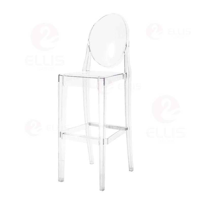 Plastics Barstool PC1015B Clear White