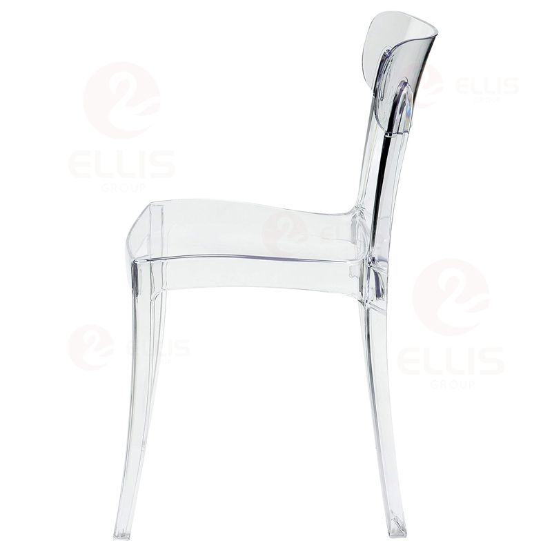 Stackable Plastics Dining Chair PC1019 Clear White