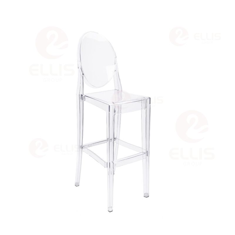 Plastics Barstool PC1015B Clear White