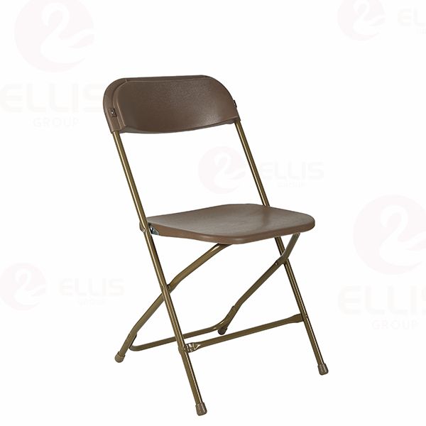 Brown plastic folding chair PC1001