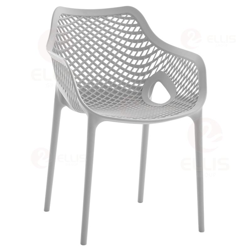 Outdoor Patio Dining Chair Plastics Stackable PC1028 Grey