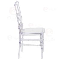 Plastics Dining Chair With Cushion PC1019 Clear White