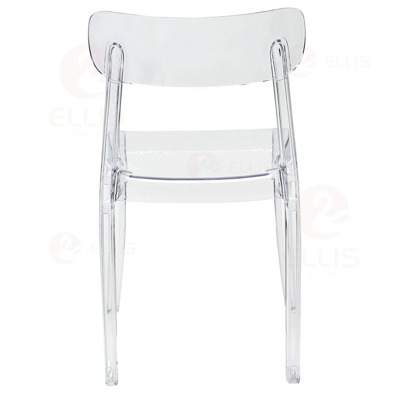 Stackable Plastics Dining Chair PC1019 Clear White