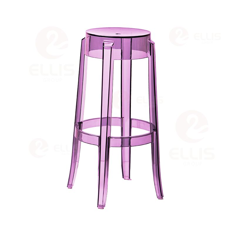 Plastics Barstool PC1027B Clear lavender