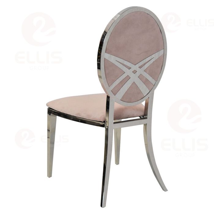 Imperial Silver Metal Dining Chair Lace Dusty Rose SC2001-5